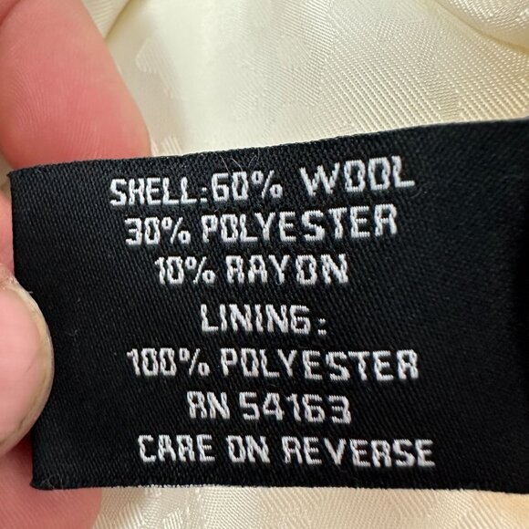 Guess Women's Ivory Wool-Blend Peacoat Size PL - Picture 5 of 7